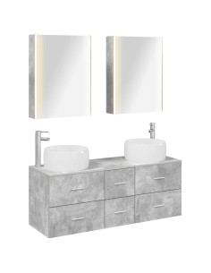Set di mobili per il bagno 5 pcs Grigio Cemento