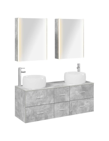 Set di mobili per il bagno 5 pcs Grigio Cemento