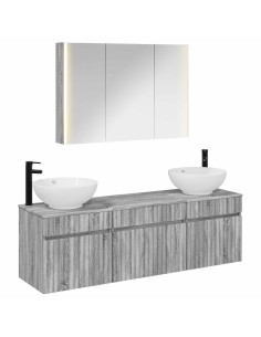 Set di Armadi da Bagno 4 pcs Sonoma grigio 103,5 x 15,5 x 70 cm