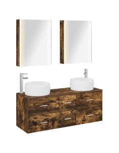 Set di mobili per il bagno 5 pcs Rovere Fumo