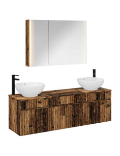 Set di Armadi da Bagno 4 pcs Legno antico 103,5 x 15,5 x 70 cm