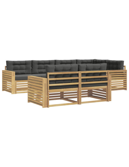 Set di divani da esterno 7 pcs Bianco e Antracite