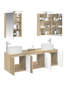 Set di Armadi da Bagno 5 pcs Rovere Sonoma Legno ingegnerizzato 2