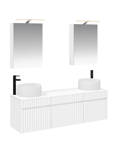 Set di Armadi da Bagno 5 pcs Bianco 50 x 14,5 x 70 cm