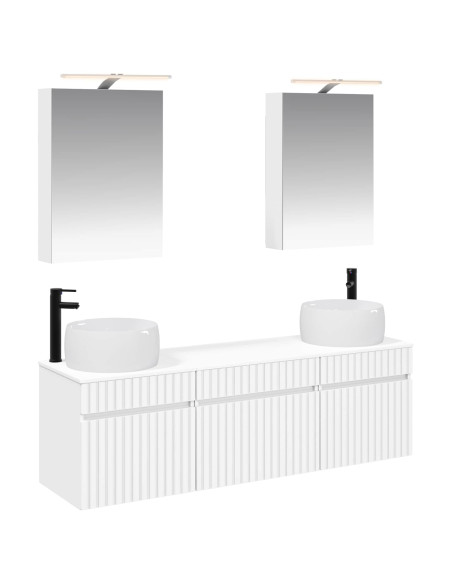 Set di Armadi da Bagno 5 pcs Bianco 50 x 14,5 x 70 cm
