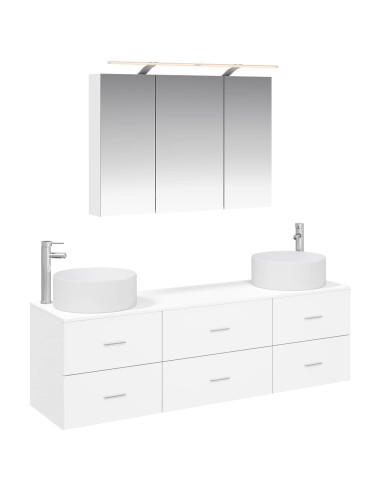 Set di mobili per il bagno 4 pcs Bianco