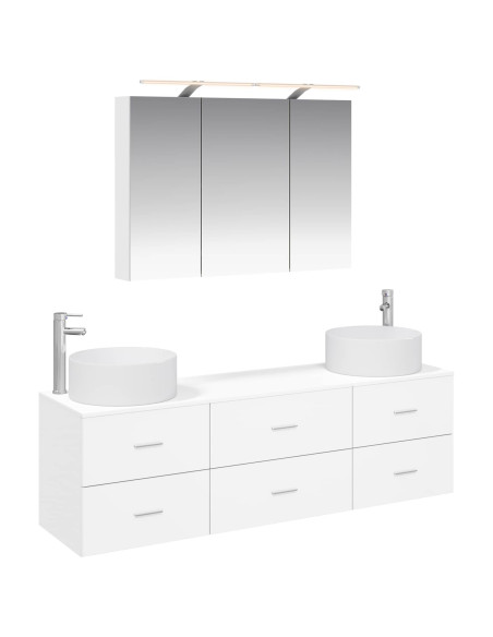 Set di mobili per il bagno 4 pcs Bianco