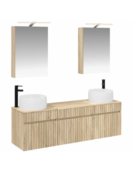 Set di Armadi da Bagno 5 pcs Rovere Sonoma 50 x 14,5 x 70 cm