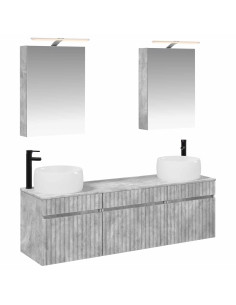 Set di Armadi da Bagno 5 pcs Grigio Cemento 50 x 14,5 x 70 cm