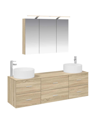Set di mobili per il bagno 4 pcs Rovere Sonoma