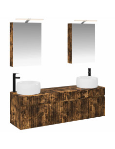Set di Armadi da Bagno 5 pcs Rovere Fumo 50 x 14,5 x 70 cm