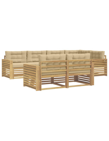Set di divani da esterno 7 pcs Bianco e Beige