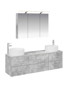 Set di mobili per il bagno 4 pcs Grigio Cemento