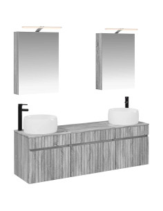 Set di Armadi da Bagno 5 pcs Sonoma grigio 50 x 14,5 x 70 cm