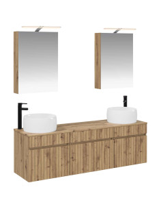 Set di Armadi da Bagno 5 pcs Rovere Artigianale