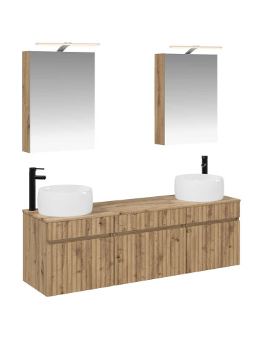 Set di Armadi da Bagno 5 pcs Rovere Artigianale