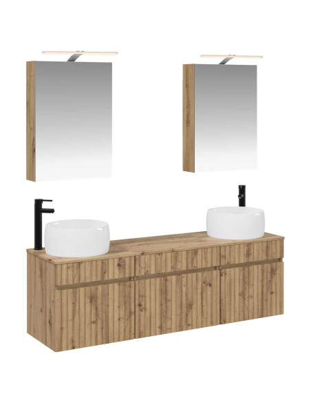 Set di Armadi da Bagno 5 pcs Rovere Artigianale