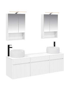 Set di Armadi da Bagno 5 pcs Bianco 50 x 14,5 x 70 cm