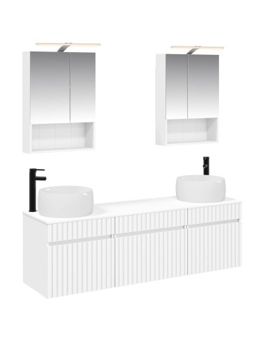 Set di Armadi da Bagno 5 pcs Bianco 50 x 14,5 x 70 cm