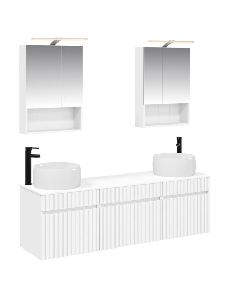 Set di Armadi da Bagno 5 pcs Bianco 50 x 14,5 x 70 cm