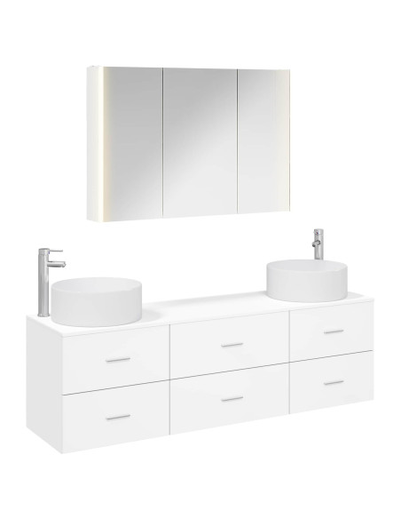 Set di mobili per il bagno 4 pcs Bianco