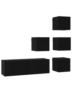 Set mobile TV 5 pcs 100 x 30 x 30 cm Rovere Nero 2
