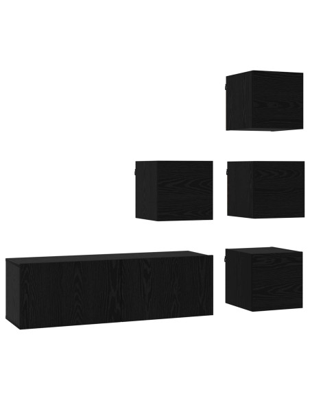 Set mobile TV 5 pcs 100 x 30 x 30 cm Rovere Nero