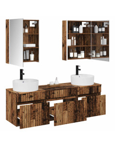 Set di Armadi da Bagno 5 pcs Legno antico 53 x 15,5 x 70 cm 2