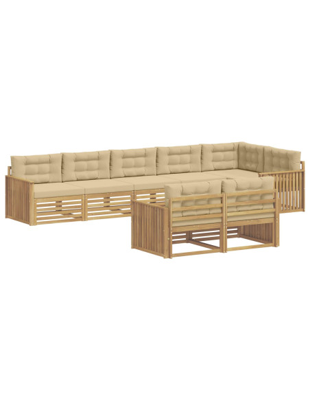 Set di divani da esterno 8 pcs Bianco e Beige