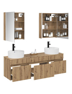 Set di Armadi da Bagno 5 pcs Rovere Artigianale 2