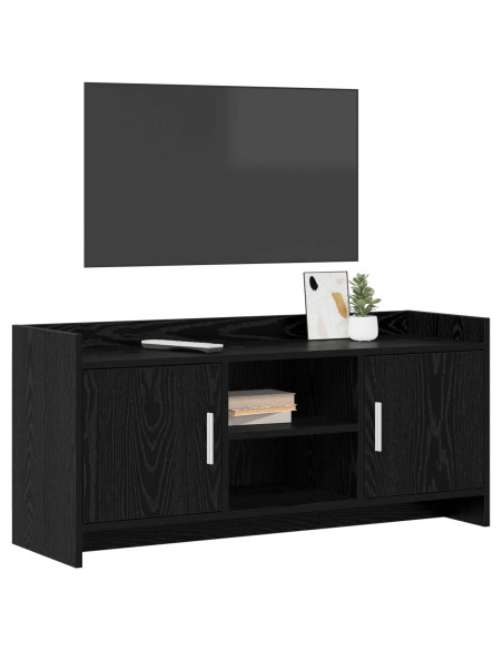 Mobile TV 102 x 33 x 47 cm Rovere Nero Legno ingegnerizzato