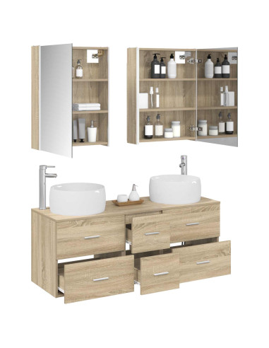 Set di mobili per il bagno 5 pcs Rovere Sonoma