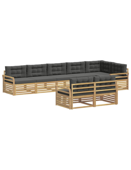 Set di divani da esterno 8 pcs Bianco e Antracite