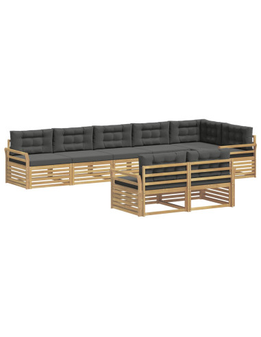 Set di divani da esterno 8 pcs Bianco e Antracite