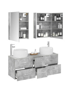 Set di mobili per il bagno 5 pcs Grigio Cemento 2