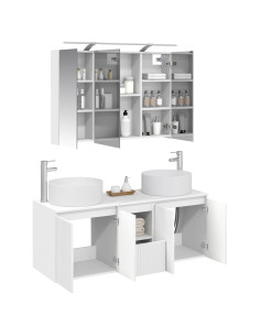 Set di Armadi da Bagno 4 pcs Bianco 100 x 14,5 x 70 cm 2