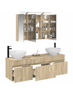 Set di Armadi da Bagno 4 pcs Rovere Sonoma Legno ingegnerizzato 2