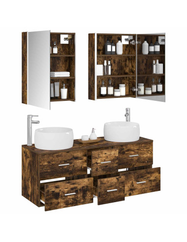 Set di mobili per il bagno 5 pcs Rovere Fumo