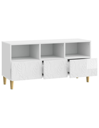 Mobile TV 102 x 34,5 x 50 cm Bianco Lucido Legno ingegnerizzato