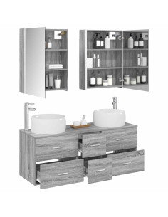 Set di mobili per il bagno 5 pcs Sonoma grigio 2