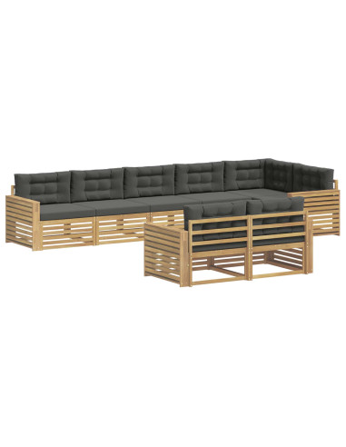 Set di divani da esterno 8 pcs Bianco e Antracite