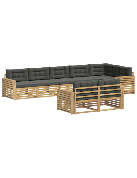 Set di divani da esterno 8 pcs Bianco e Antracite