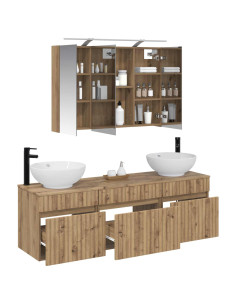 Set di Armadi da Bagno 4 pcs Rovere Artigianale 2