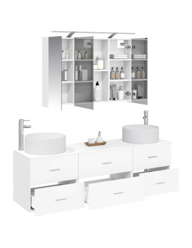 Set di mobili per il bagno 4 pcs Bianco