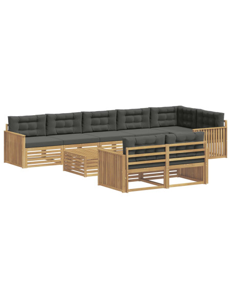 Set di divani da esterno 9 pcs Bianco e Antracite