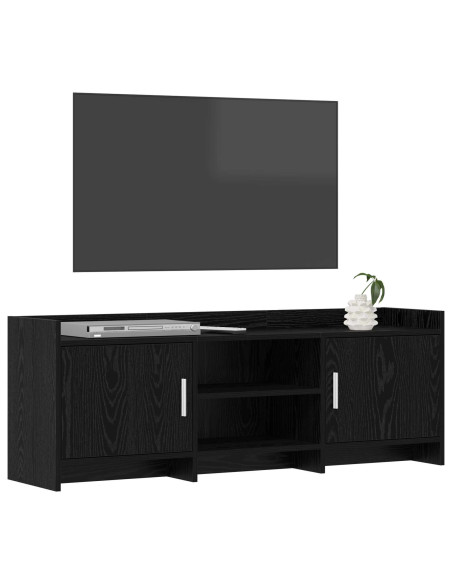 Mobile TV 130 x 33 x 47 cm Rovere Nero Legno ingegnerizzato