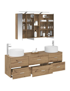 Set di mobili per il bagno 4 pcs Rovere Artigianale 2