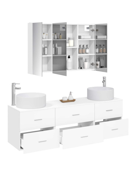 Set di mobili per il bagno 4 pcs Bianco