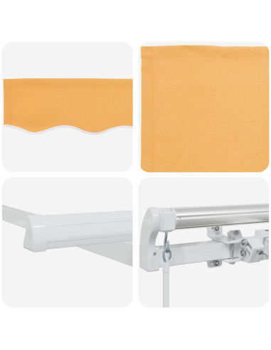 Tenda retrattile Sabbia 4,5 × 3 m 100% Poliestere e Alluminio