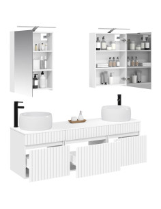 Set di Armadi da Bagno 5 pcs Bianco 50 x 14,5 x 70 cm 2